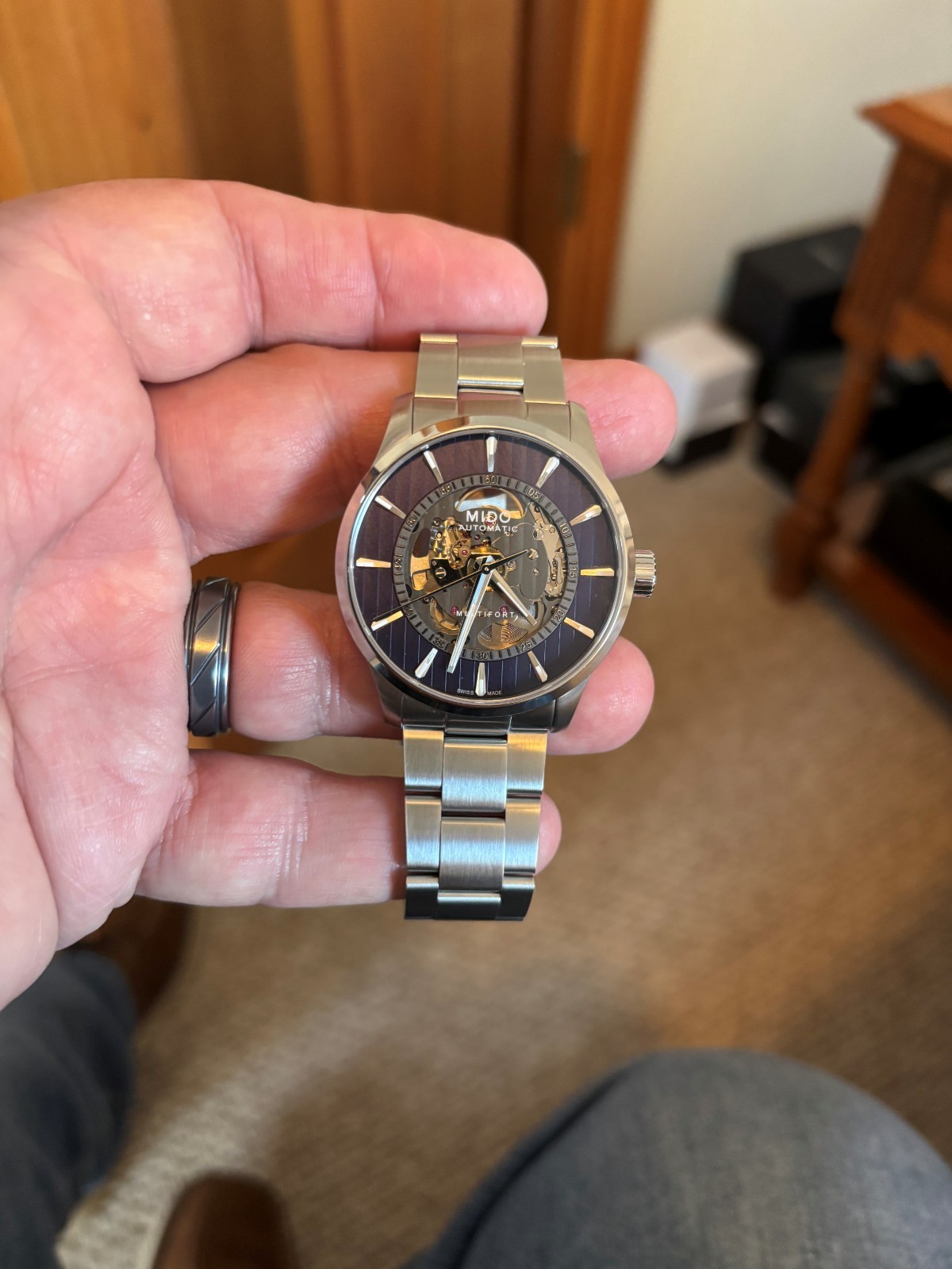 Mido Multifort Skeleton Vertigo Automatic Blue Di… - image 1