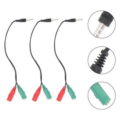 3Pcs ABS 2 in 1 Audio Splitter Headphone Adapter for Laptop and Mobile Devices