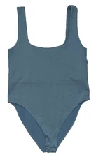 NEW A New Day Women's Seamless Tank Bodysuit One Piece Snap Teal Blue Sz Large