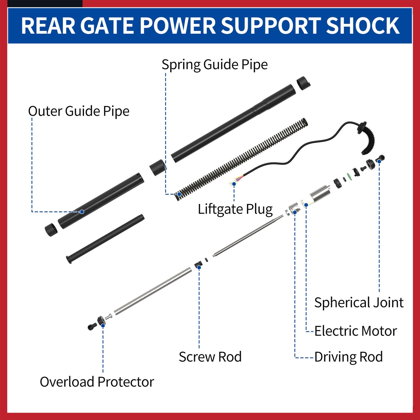 Rear LH RH Tailgate Power Lift Support Fit for Hyundai Palisade 20-24