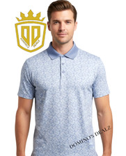 All In Motion Men s Golf Polo XL Powder Blue Paisley Stretch Performance Shirt