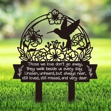 Hummingbird Grave Marker Cemetery Decorations for Grave Metal Memorial Grave