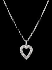 Romantic Clear Rhinestone Floating Open Heart...
