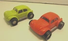Vintage Tonka Totes Volkswagen VW Bugs Lot of 2 (Orange and Green) Nice