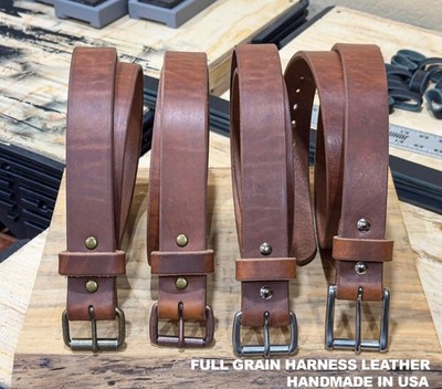 Heavy Duty 1.5'' Harness Leather Belt Full Grain CCW Gun Belt USA Made Handmade