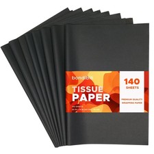 140 Sheets Black Tissue Paper for Gift Bags, 20 x 14 inch Acid Free Black Wra...