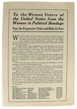 Jane Addams; Theodore Roosevelt / To The Women Voters of the United States