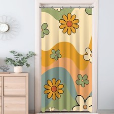 Small Stall RV Half Size 70s Cute Retro Floral Aesthetic Shower Curtain for B...