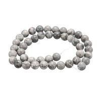 50Stk Map Stone NatüRliche Steinperlen 8Mm Runde Lose Perlen