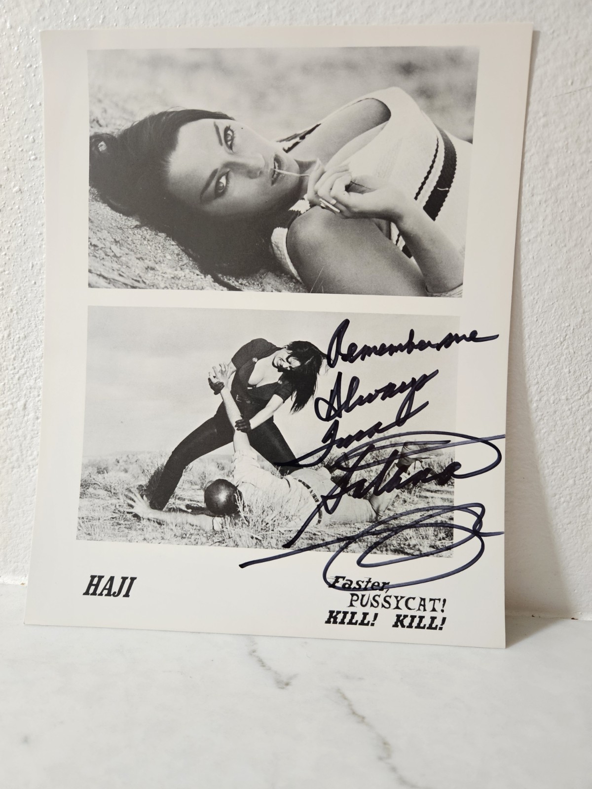 Tura Satana - SIGNED - B&W 8X10 - Photo - Faster Pussycat Kill Kill
