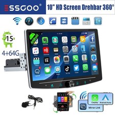 DAB+ Android 15 4+64GB Carplay Autoradio GPS Navi 1 DIN 360° Drehbar Bildschirm