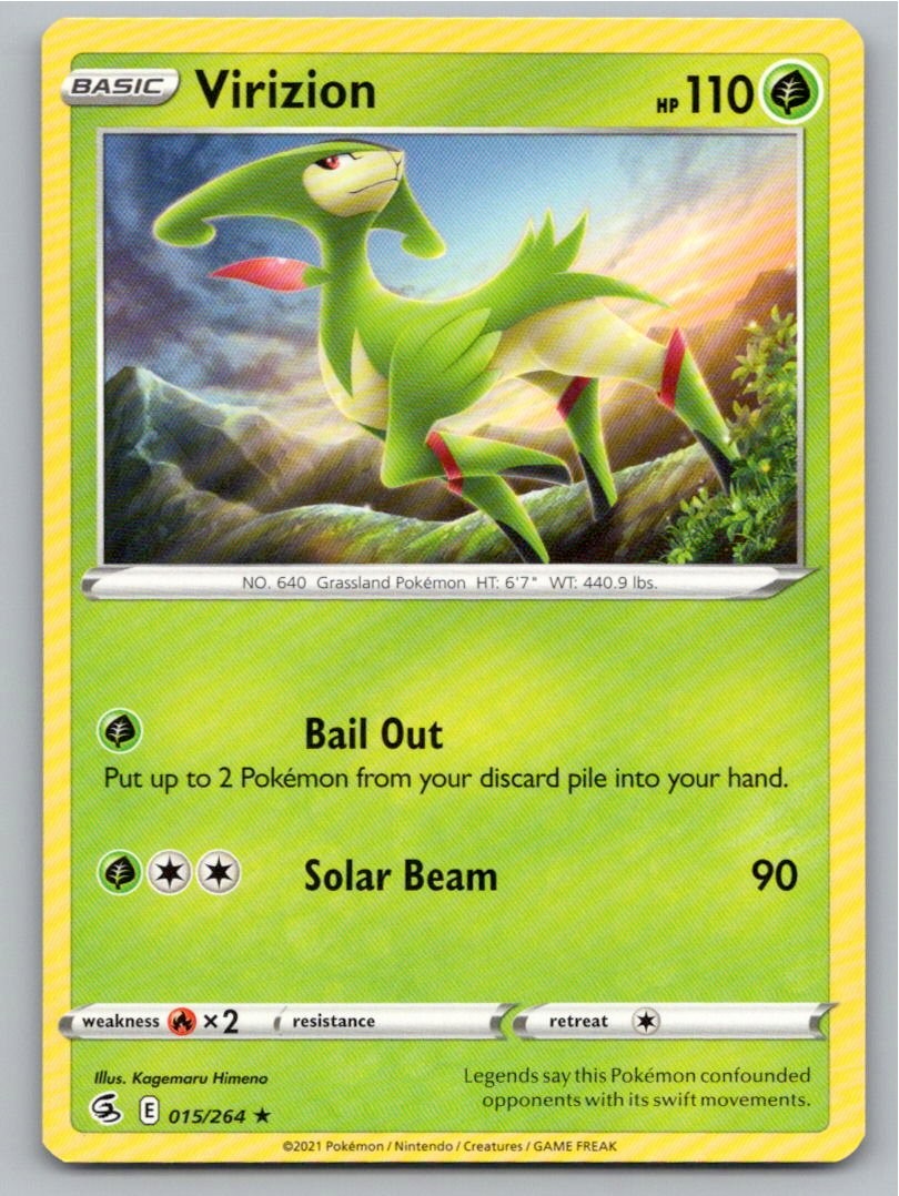 2021 POKEMON VIRIZION FUSION STRIKE 015/264 R NM A59837 FREE S&H