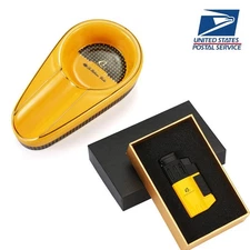 Galiner 4 Jet Flame Cigar Lighter Gas Windproof and Pocket Cigar Holder Ashtray