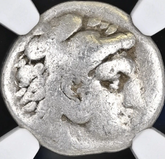 Alexander The Great 336-323 BC NGC Graded Silver Drachm Greek Kingdom of Macedon - Image 2 of 4