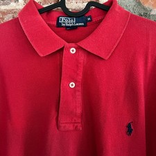 VTG Polo Ralph Lauren MADE IN USA Men's Red Polo Shirt Size XL 24x31