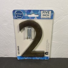 3585AB-2 Brass 5-Inch Floating House Number 2 Antique Brass   