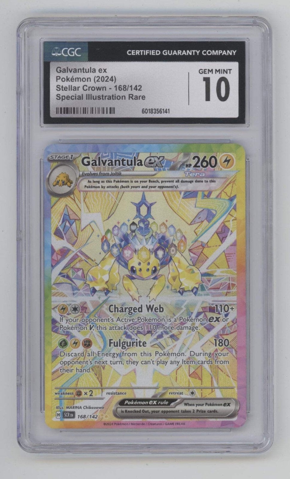 Galvantula ex Pokemon Stellar Crown Special Illustration Rare #168 CGC 10