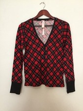 NWT Victoria s Secret Thermal Red Plaid Pajamas Shirt Sz M
