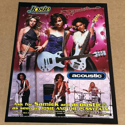 Josie and the Pussycats Promo - Samick / Acoustics - 2001 Promo Print Ad