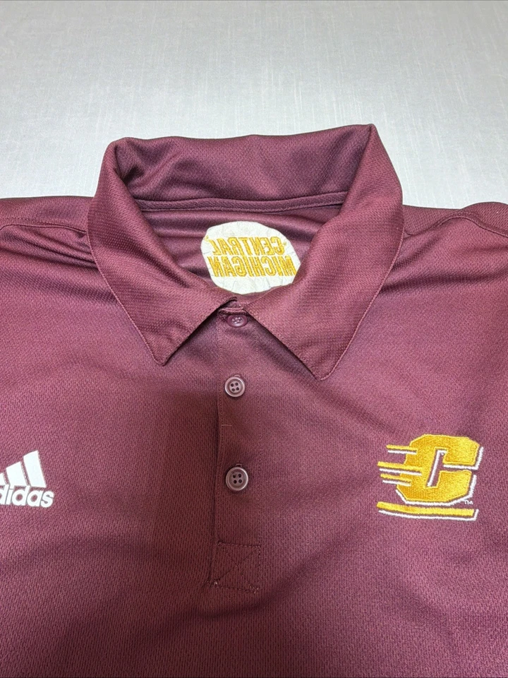 Polo de jugador Adidas Central Michigan Chippewas #47 talla XL granate  Foto 4 de 4