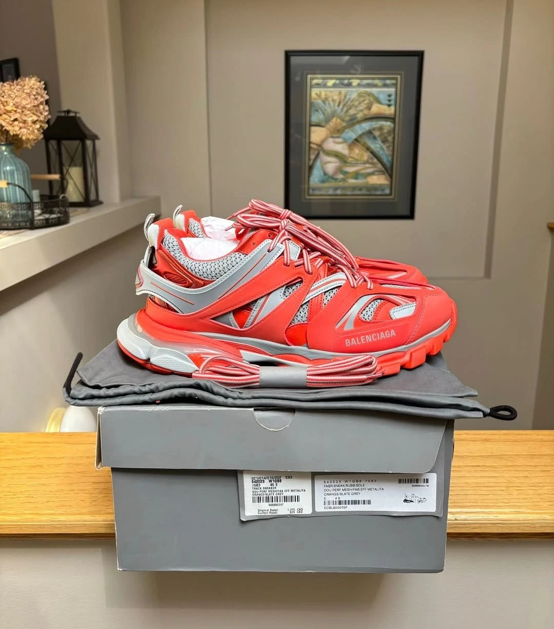 Balenciaga — Balenciaga Orange/Grey Track Sneakers Trainers - MSRP $1150 - New - Authentic