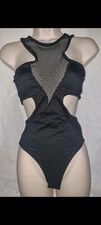 Gorgeous Black mesh BOOHOO bodysuit Lingerie top Size 8