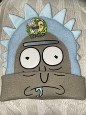 Rick and Morty Rick Sanchez Beanie Hat Grey Blue One Size Adult- SAMPLE- NWT