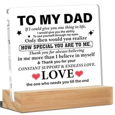 Acrylic Desk Plaque Sign - Best Dad Ever Gift for Christmas or Birthday From IF