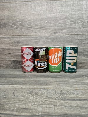 4 Pull Tab Soda Cans Coke Hires Bubble Up 7up