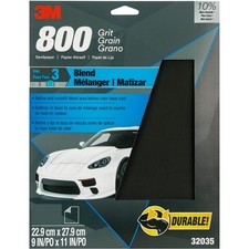 3M Wetordry Sandpaper, 32035, 800 Grit, 9 in x 11 in, Sheets