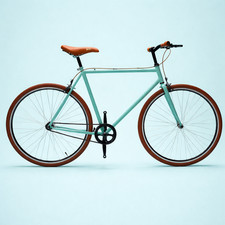Bici fixed single speed 28 verde marrone personalizzabile