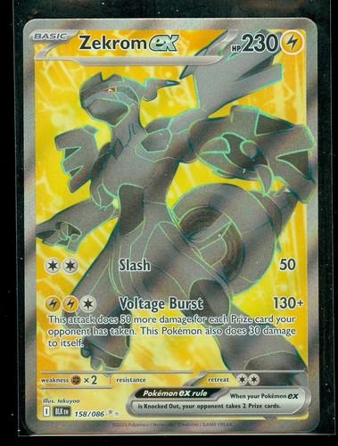Pokemon Zekrom EX 158/086 - Black Bolt - Ultra Rare Full Art - Mint