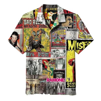 Punk Rock Collage Collage Hawaiian Shirt