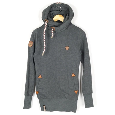 Pull femme NAKETANO taille S à capuche gris pull cordon de serrage - Photo 1/4