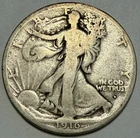 1916-D Walking Liberty Half Dollar, Fine Condition, Silver