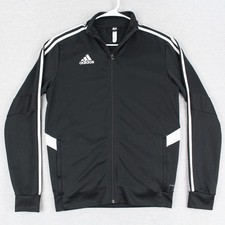 Adidas Tiro Full Zip Track Jacket Mens Size S Black Polyester