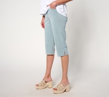 Denim Co. Women's Petite Pants 1XP Comfy Knit Air Skimmer Wide Blue A650606