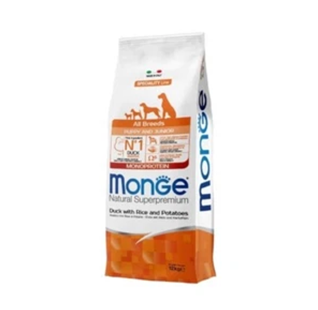 Monge all breeds puppy junior anatra, riso e patate 12kg