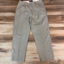 Vintage Polo Ralph Lauren Pants Mens 36x29 Khaki Beige Cotton Pleated Dress