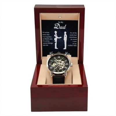To My Dad Men's Opens Face Mechanical Watch Gift, fathers day gift