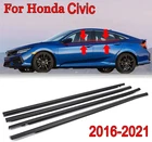 For 2016-2021 Honda Civic Sedan 4pcs Weatherstrip Window Moulding Trim Seal Belt