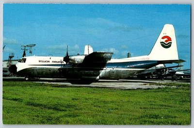 ST LUCIA AIRWAYS AIRLINES Lockheed L-100-20 Hercules J6-SLO Postcard