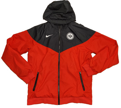 Nike Eintracht Frankfurt Hooded Jacket Mens Size M Black Red Warmup Zip *Read