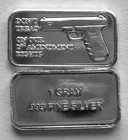 (10) 1 GRAM 0.999+ PURE SILVER GLOCK 2nd AMENDMENT BARS 2