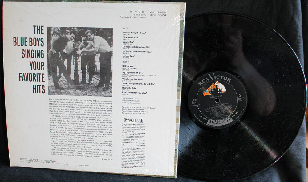 Blue Boys-Hit After Hit-RCA Victor LPM 3794-Vintage 1967-Shrink