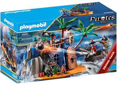 NEW SEALED PLAYMOBIL 70556 Pirates Island w/Treasure Cove Hideout 120 Pc Toy Set