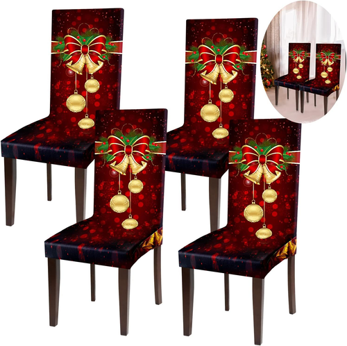 Chair Protector Cover Stretch Removable Washable Christmas Seat Decor Decoration - Picture 9 of 12