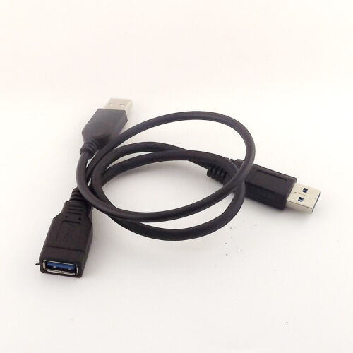 USB 3.0 A Female to USB 2.0 and 3.0 A Male Charging Data Extension Y Cable 35cm - Picture 6 of 6