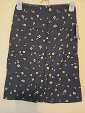 Art Class Girl's Floral Print Skirt Size M 8 Black