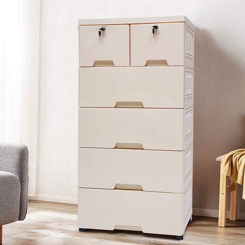 6 Drawers Clothes Storage Cabinet Cupboard Tower Closet Bedroom Organizer White - Picture 17 of 18